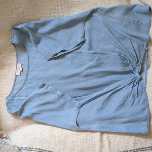 Tie Front Chambray Shirt